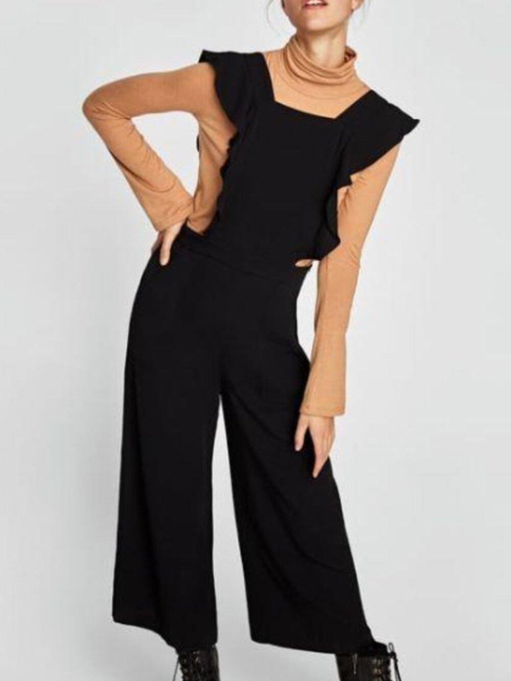 Zara Ruffle Detail Jumpsuit Overalls - Picture 9 of 11